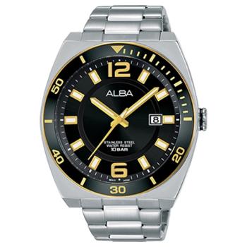 【ALBA】送禮首選 英男錶 不鏽鋼錶帶 黑 防水100米 日期顯示(AS9D06X1)