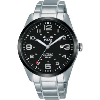 ALBA 雅柏 城市情人太陽能時尚手錶-黑x銀/39mm AS32-X018D(AX3005X1)
