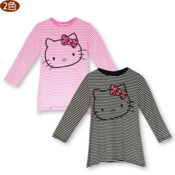 Hello Kitty凱蒂貓 親子裝 兒童洋裝 長袖衣服 上衣 T恤 適合身高110-170cm KT8160【卡通小物】
