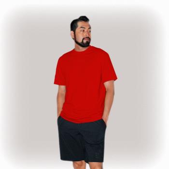 【男人幫】T0360＊ MIT 100%純棉【180克320碼圓領短袖素面T恤】-紅色