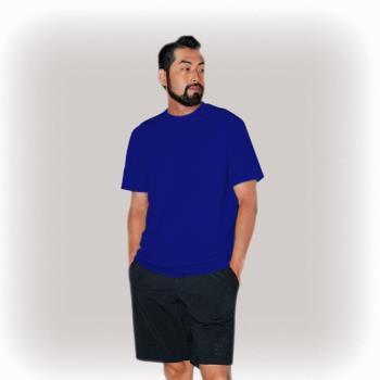 【男人幫】T0360＊ MIT 100%純棉【180克320碼圓領短袖素面T恤】-寶藍色