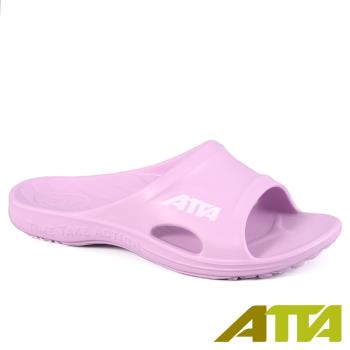 【ATTA】足弓均壓簡約休閒拖鞋-粉紫
