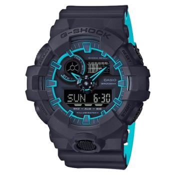 【CASIO 卡西歐】G-SHOCK 雙顯電子錶 橡膠錶帶 防水200米 自動LED照明(GA-700SE-1A2)