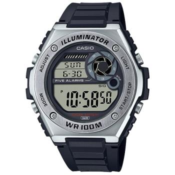 【CASIO 卡西歐】日系-運動數字電子錶 橡膠錶帶 防水100米(MWD-100H-1A)