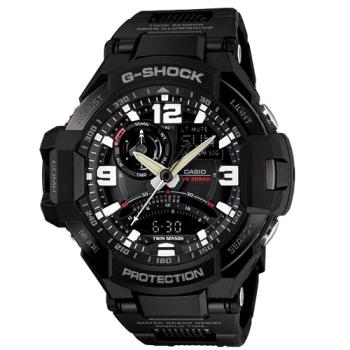 【CASIO 卡西歐】G-SHOCK 雙顯錶 橡膠錶帶 防水200米(GA-1000FC-1ADR)