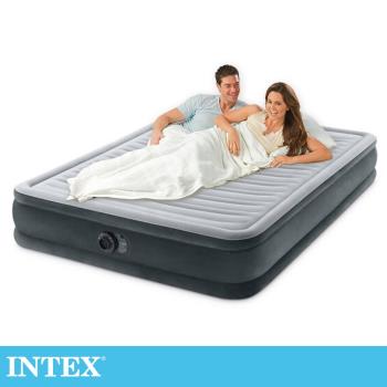 INTEX 豪華型橫條內建電動幫浦充氣床-雙人加大-寬152cm(67769ED)