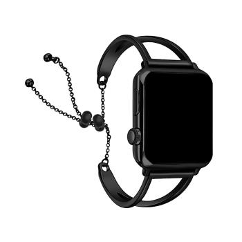 Apple Watch專用錶帶 經典時尚V字鏤空金屬鍊帶 黑色 42/44/45/49mm