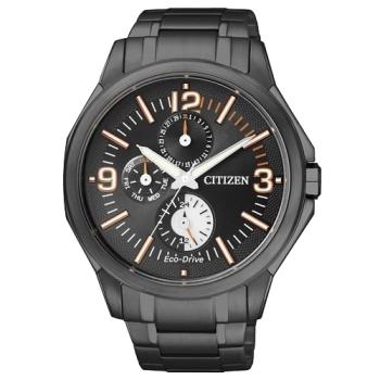 【CITIZEN 星辰】三眼光動能男錶 不鏽鋼錶帶 黑色錶面 生活防水(AP4005-54E)