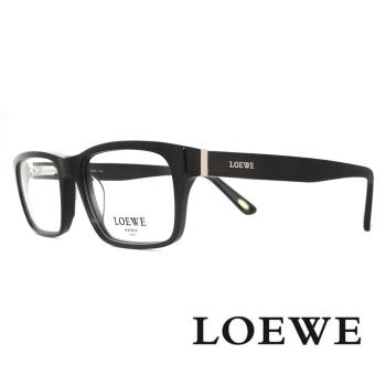 【LOEWE 羅威】百搭款-俐落個性方框光學眼鏡(經典黑 VLW793-0700)
