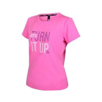 FIRESTAR 女彈性印花圓領短袖T恤-運動 慢跑 路跑 上衣 吸濕排汗
