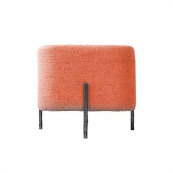 【hoi! 好好生活】時尚棉麻方型椅凳 橘紅色