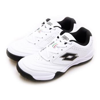 【LOTTO】男-多功能運動鞋 白色學生鞋(白黑 2058-2)