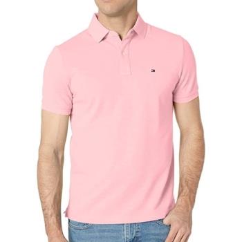 Tommy Hilfiger 2021男時尚經典款石粉色合身短袖POLO
