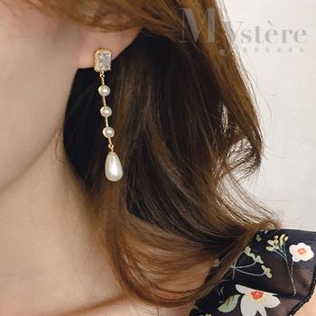【my stere 我的時尚秘境】韓系氣質款奢華垂墜珍珠耳環