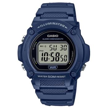 【CASIO 卡西歐】電子錶 橡膠錶帶 防水50米 LED背光照明(W-219H-2A)
