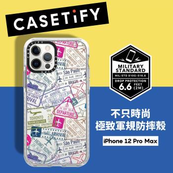 Casetify iPhone 12 Pro Max 耐衝擊保護殼-旅遊印章