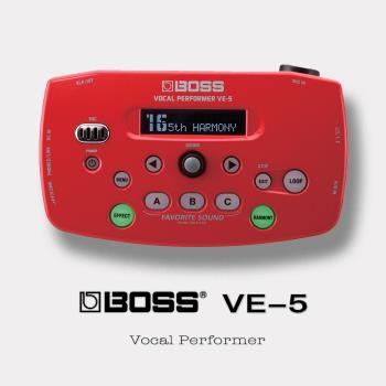 【 BOSS VE-5 】小型便攜人聲效果處理器 /紅色/原廠公司保固貨