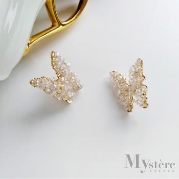 【my stere 我的時尚秘境】925銀針~韓國氣質編織蝴蝶造型耳環