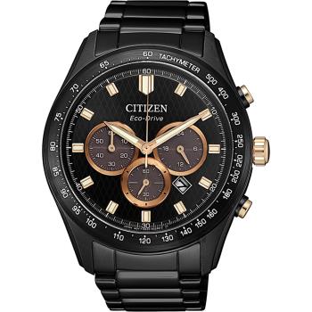 CITIZEN星辰亞洲限定光動能計時手錶-黑/43mm(CA4458-88E)