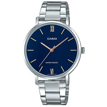 【CASIO 卡西歐】約時尚女錶 不鏽鋼錶帶 白色錶面 日常生活防水(LTP-VT01D-2B)