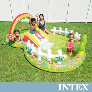 INTEX 彩虹花園戲水池/滑水道290x180x104cm(450L)適用2歲+ (57154NP)