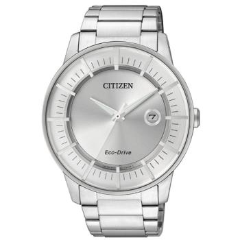 【CITIZEN 日系星辰】光動能指針男錶 不鏽鋼錶帶 白色錶面 防水50米(AW1260-50A)