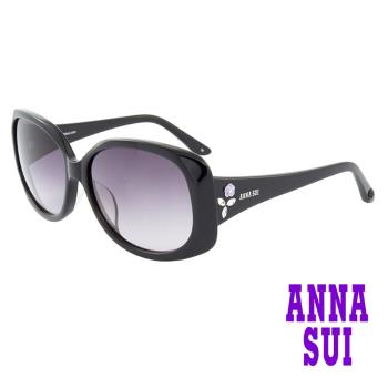 【ANNA SUI 安娜蘇】安娜寬版花鑽系列太陽眼鏡(AS886-001-黑)