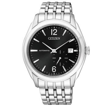 【CITIZEN 星辰】機械指針男錶 不鏽鋼錶帶 黑色錶面 防水100米(NJ0060-57E)