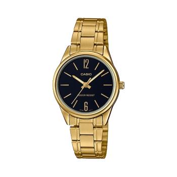 【CASIO 卡西歐】送禮首選-簡約氣質女錶 不鏽鋼錶帶(LTP-V005G-1B)