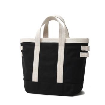PinLe 高級感撞色手提包購物袋單肩斜跨通勤包厚磅真皮帆布袋 (3色可選)