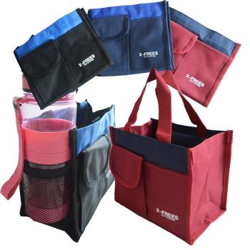 X-FREES 防水便當袋 購物袋 手提袋 手提包 提袋 外出袋 買菜袋 台灣製 (長19X寬23X深13.5CM )