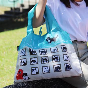 日本Prairie Dog 設計包/環保袋/購物袋/手提袋 - 黑白貓公寓