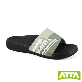 【ATTA】足壓分散★流線均壓室外拖鞋-綠黑