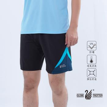 【遊遍天下】MIT男款抗UV吸排運動短褲GP1016黑藍(慢跑/路跑/休閒)