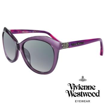 【Vivienne Westwood 英國 太陽眼鏡】不規則幾何造型太陽眼鏡(VW88602_紫)