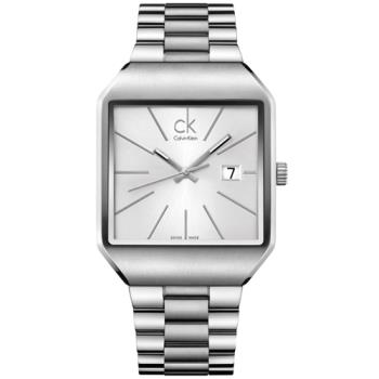 【瑞士 CK手錶 Calvin Klein】流行時尚方型紳士錶 不銹鋼錶帶 礦物抗磨玻璃 日常生活防水(K3L31166)