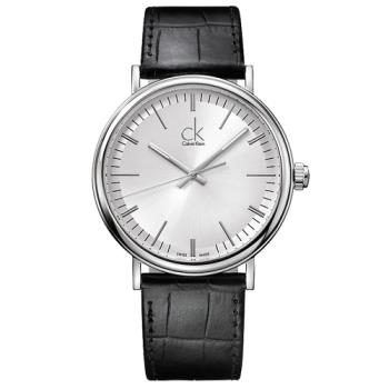【瑞士 CK手錶 Calvin Klein】送禮首選 品味優雅紳士錶 白面 皮革錶帶 礦物抗磨玻璃 日常生活防水(K3W211C6)