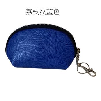【Continuita 康緹尼】MIT 頭層牛皮零錢包/化妝包/印章包(藍色)