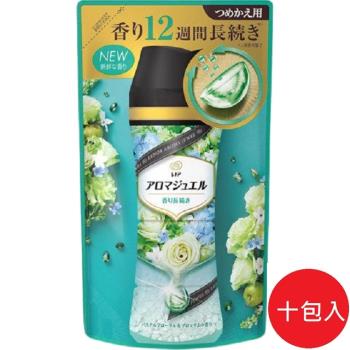 日本 P&amp;G 2021最新版 幸福寶石衣物補充包 香香豆415ml 白玫瑰香-10包