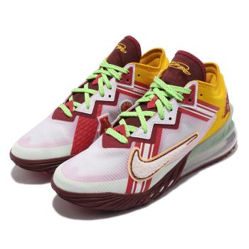 Nike 籃球鞋 LeBron XVIII Low EP 男鞋 明星款 氣墊 舒適 避震 包覆 球鞋 紅 黃 CV7564102 [ACS 跨運動]