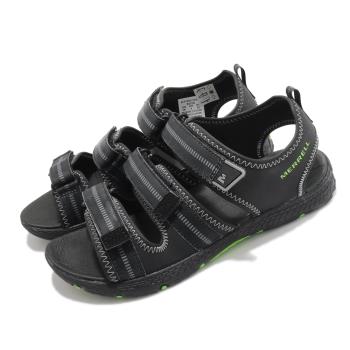 Merrell 涼鞋 M-Hydro Creek 運動 女鞋 童鞋 魔鬼氈 透氣 鞋面寬度可調 中大童 黑 綠 MK262554 [ACS 跨運動]
