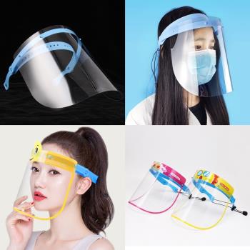 【Emi艾迷】防疫防飛沫防護 成人/兒童 可掀式透明面罩2入(可調鬆緊可替換)