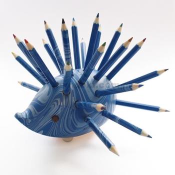 捷克製 KOH-I-NOOR 9960 原木小刺蝟造型 彩色鉛筆組 (夢幻藍)