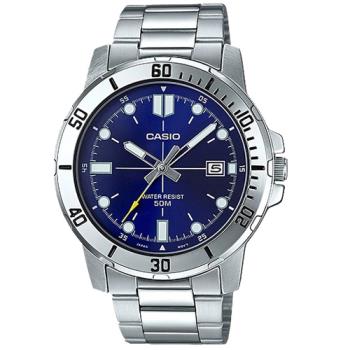 【CASIO 卡西歐】指針男錶 不鏽鋼錶帶 日期顯示 防水50米(MTP-VD01D-2E)