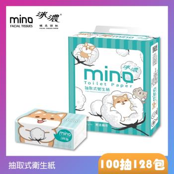 MINO洣濃 柴語錄抽取式花紋衛生紙100抽X64包/箱x2