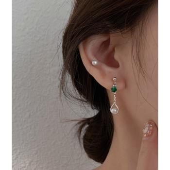 925純銀珍珠水滴耳環
