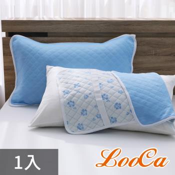 LooCa Q-max涼感可水洗枕頭保潔墊1入(2色任選)