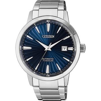 CITIZEN 星辰 鈦 自動上鍊機械手錶-藍x銀/40.5mm (NJ2180-89L)