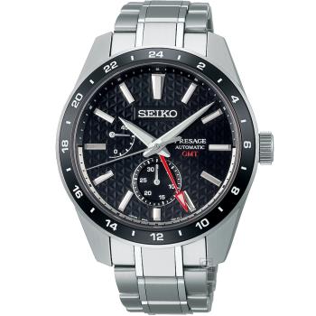 SEIKO 精工 Presage Susutake 墨色GMT機械錶-SPB221J1(6R64-00C0D)