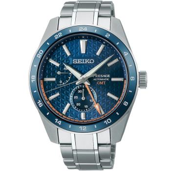 SEIKO 精工 Presage 新銳系列 Aitetsu靛藍 GMT機械錶-SPB217J1(6R64-00C0B)